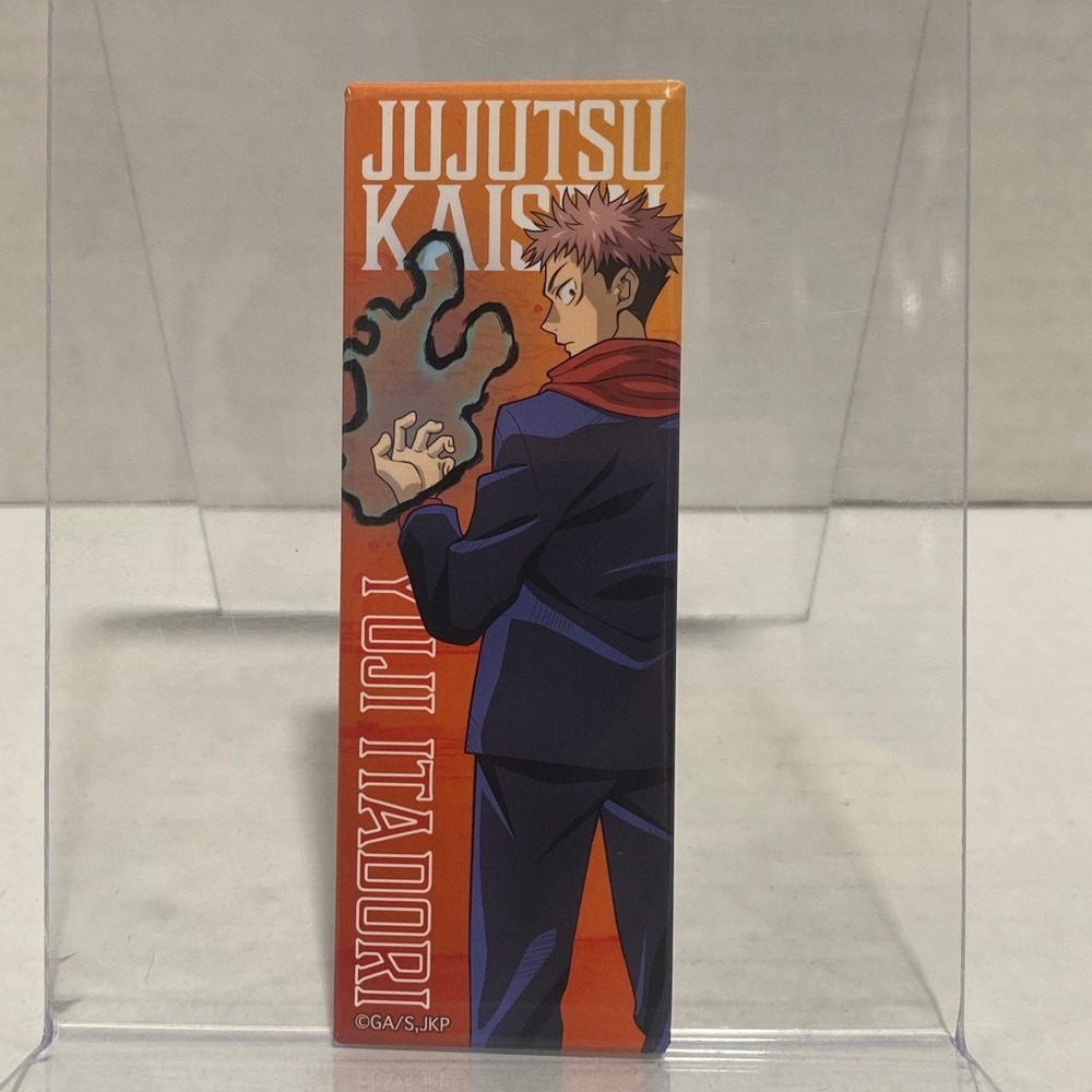 Jujutsu Kaisen Long Can Badge Yuji Itadori Anime Rectangular Pin Orange Exc
